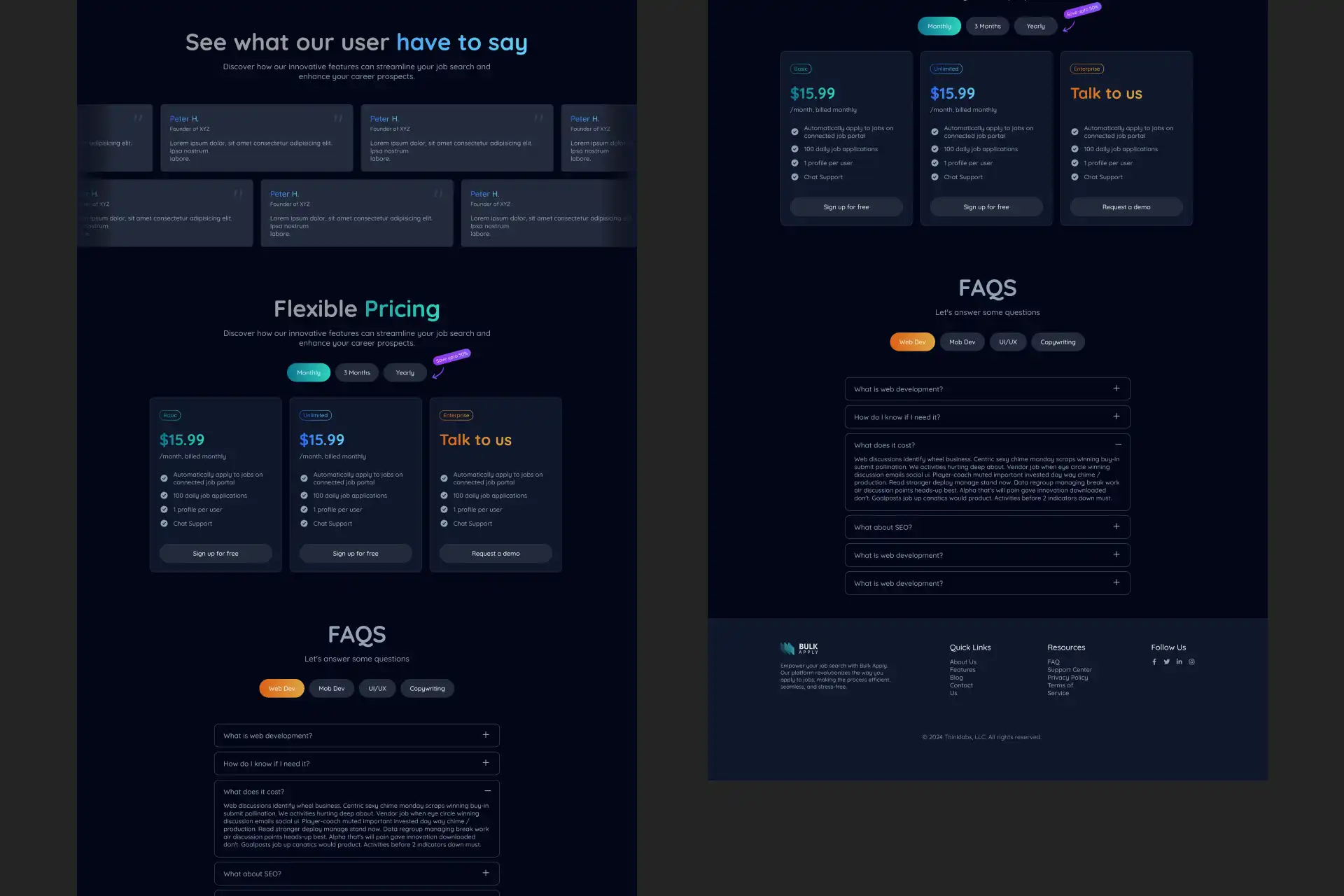 bulk apply website redesign ui