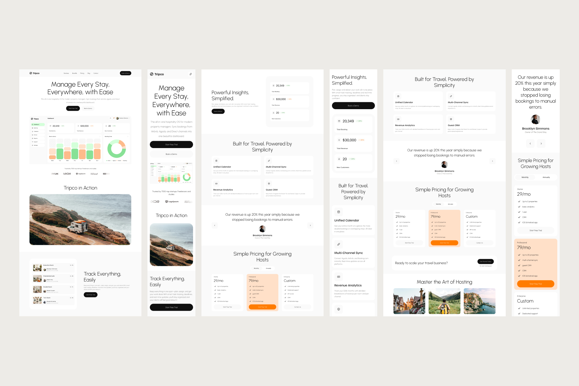 Tripco trave saas landing page